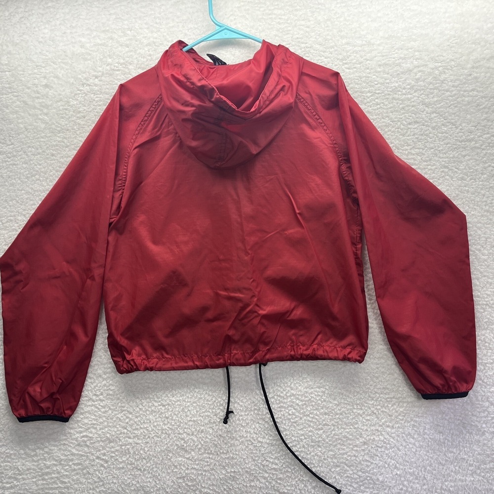Gap Windbreaker Womens Small Red Long Sleeve Zip Up Hooded Packable Chore Grunge - Picture 10 of 16